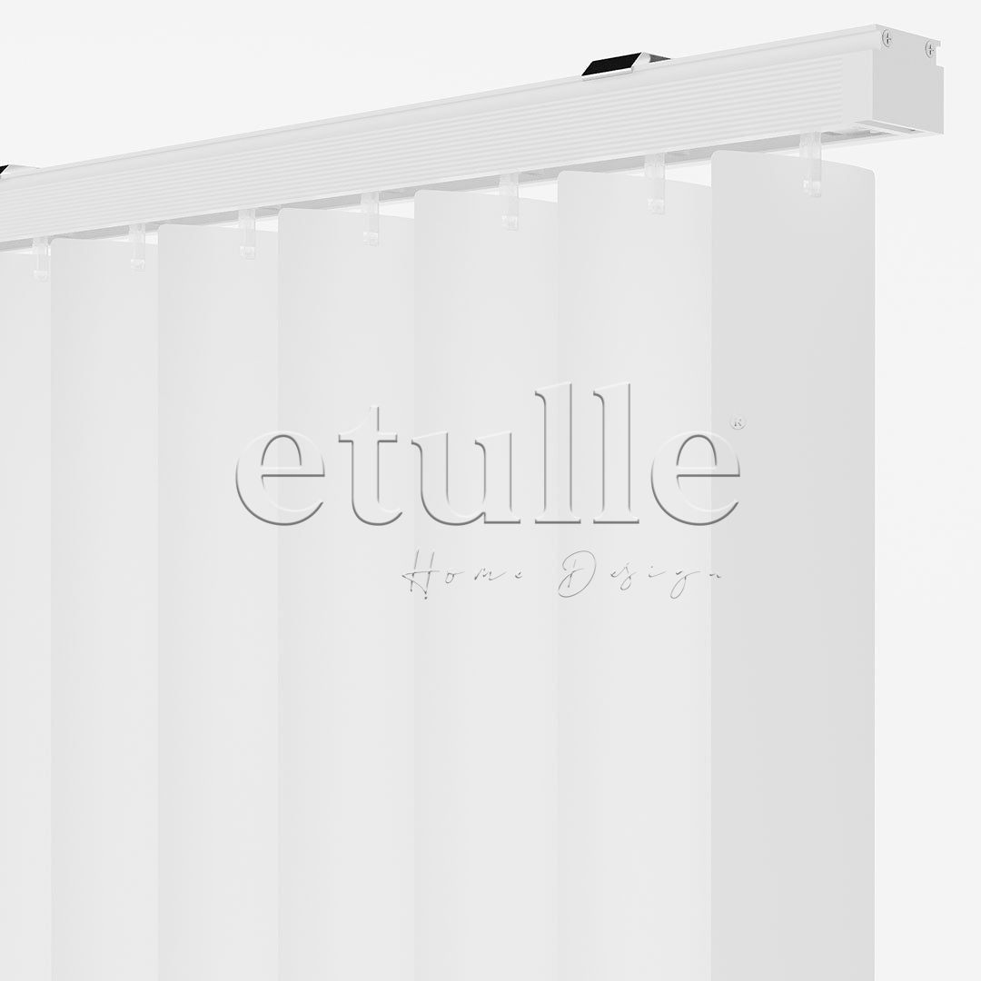 Beyaz Oval Düz PVC Dikey Perde
