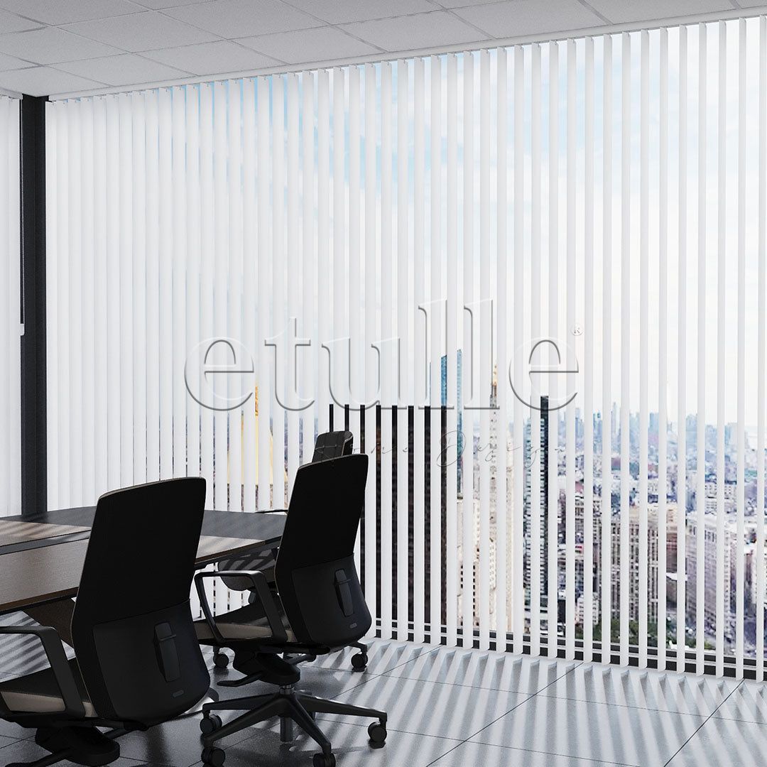 Beyaz Oval Perfore PVC Dikey Perde
