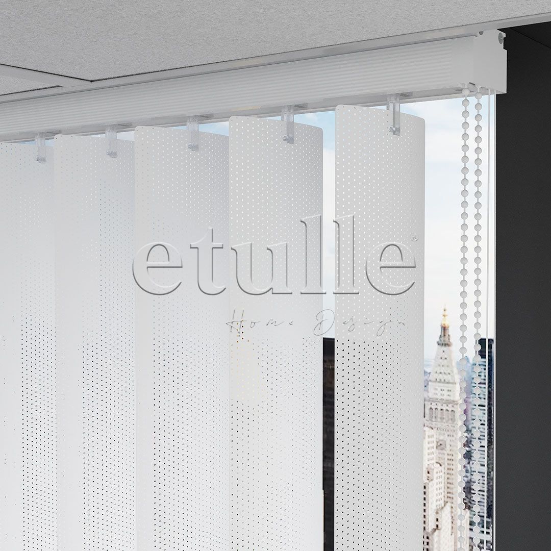 Beyaz Oval Perfore PVC Dikey Perde