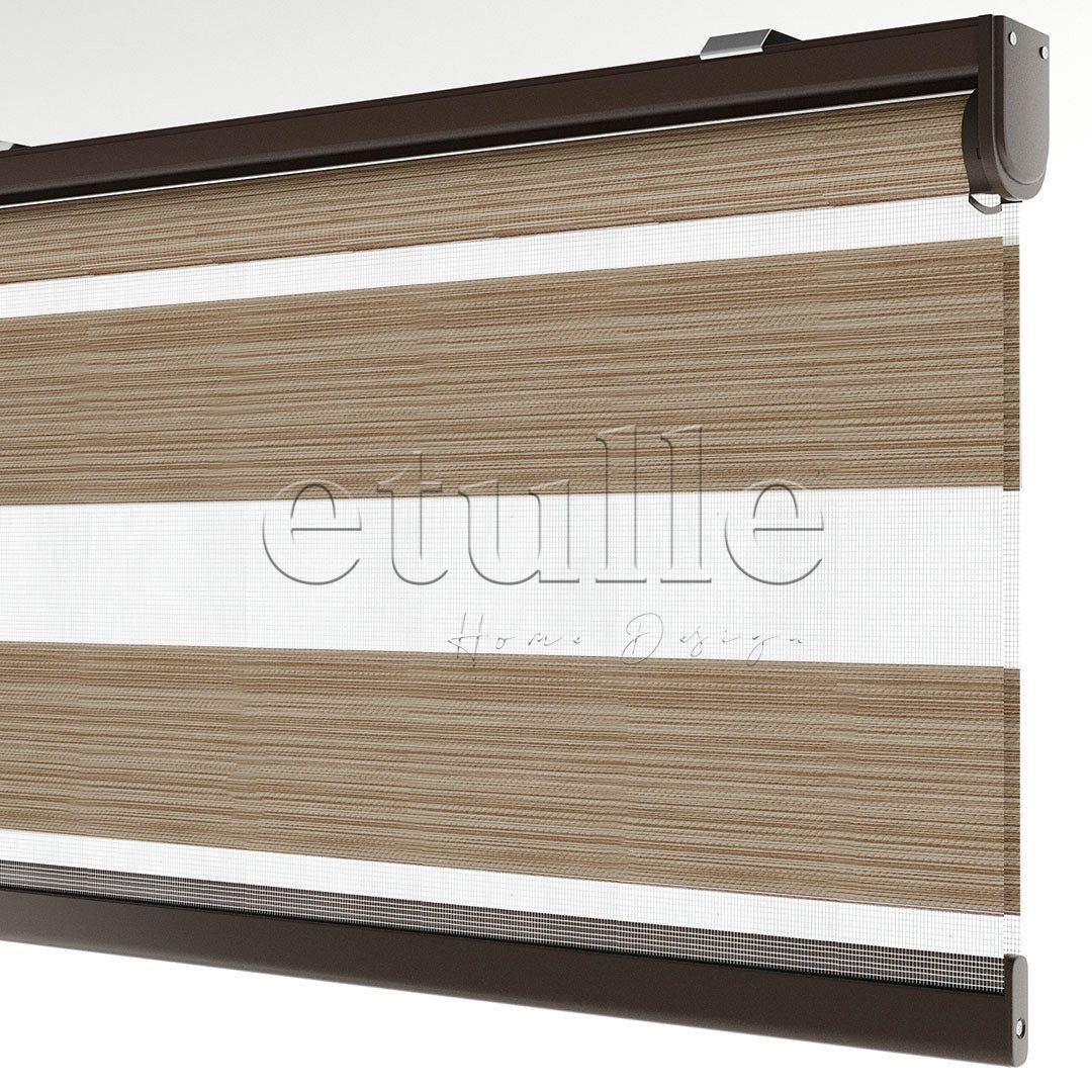 Açık Kahverengi Blackout Zebra Perde | Bolsena