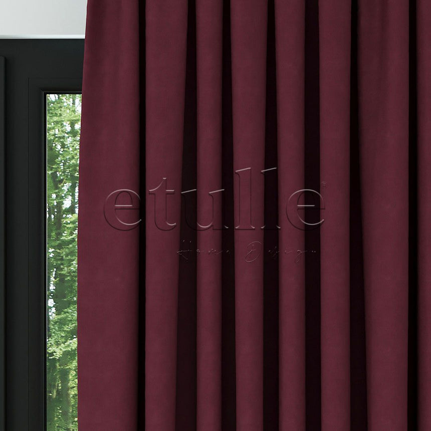 Bordo Naturel Keten Fon Perde | Casual