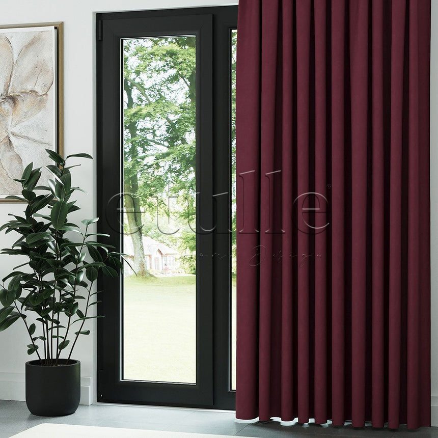Bordo Naturel Keten Fon Perde | Casual