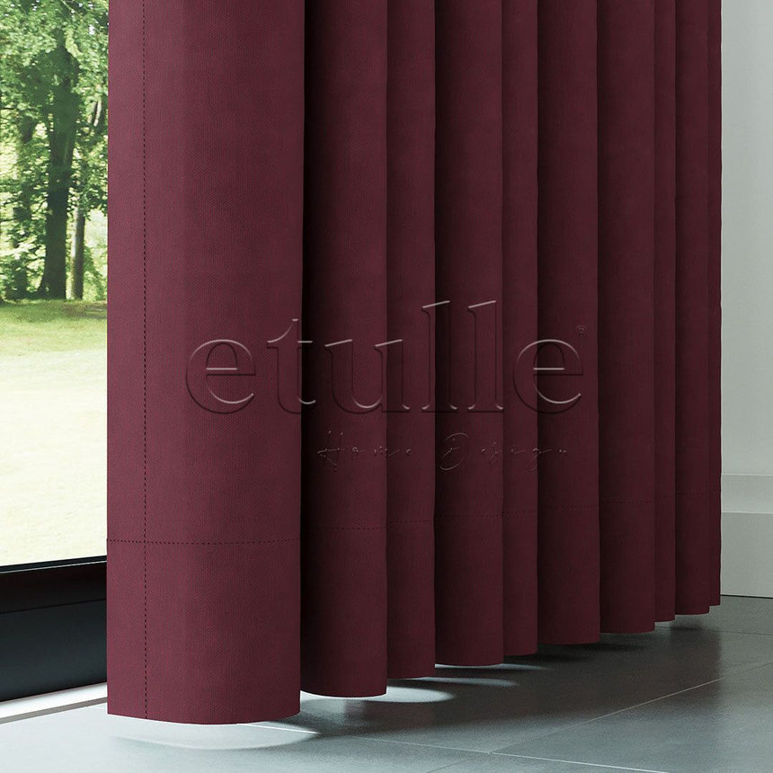 Bordo Naturel Keten Fon Perde | Casual