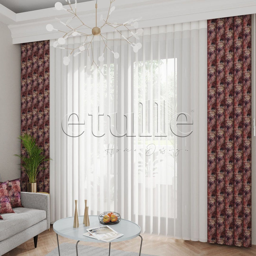 Carpet - Baskılı Dikey Tül Perde