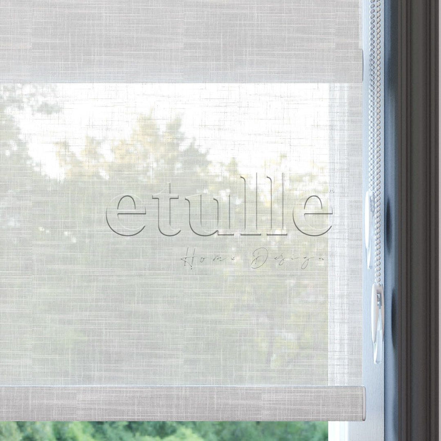 Ekru Desenli Çiftli Stor Perde | Dauphine