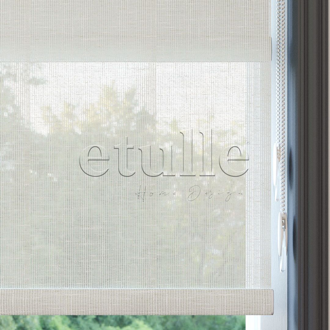 Ekru Düz Çiftli Stor Perde | Ornare