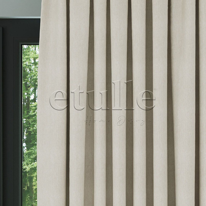 Ekru Naturel Kırçıllı Keten Fon Perde | Casual