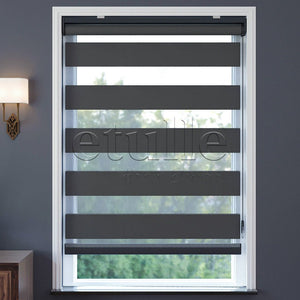 Antrasit Blackout Zebra Perde | Ennio