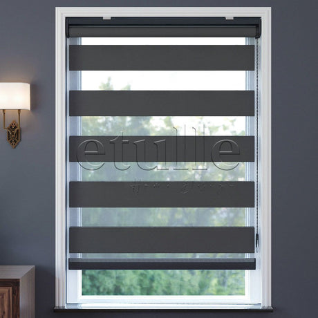 Antrasit Blackout Zebra Perde | Ennio