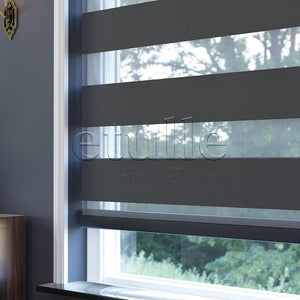 Antrasit Blackout Zebra Perde | Ennio