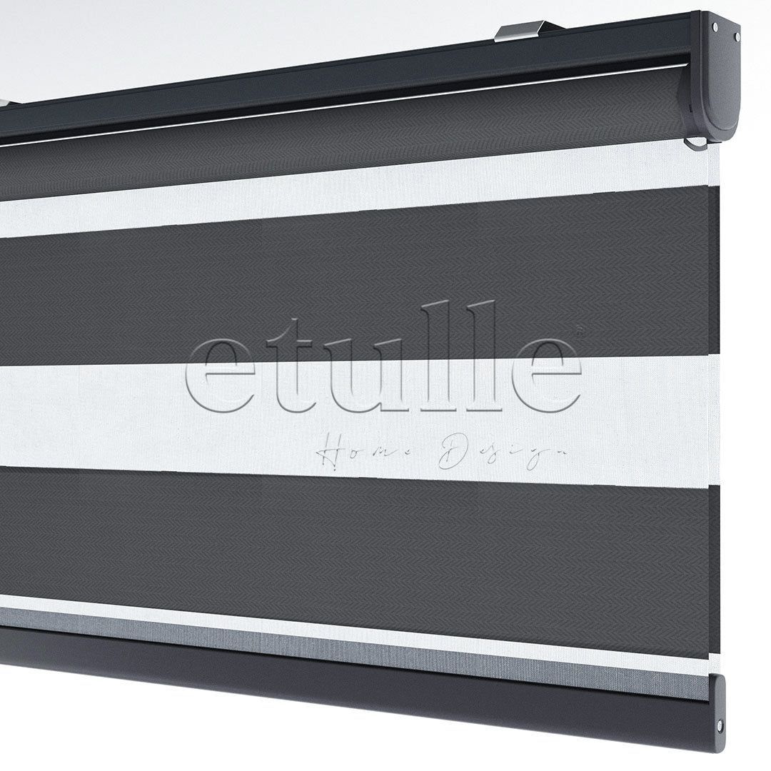 Antrasit Blackout Zebra Perde | Ennio