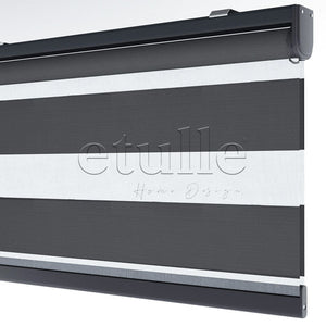 Antrasit Blackout Zebra Perde | Ennio