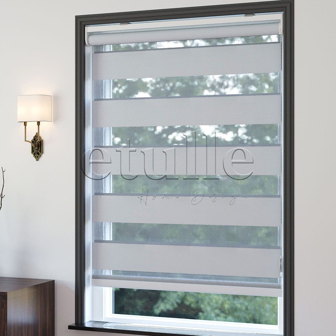 Beyaz Blackout Zebra Perde | Ennio