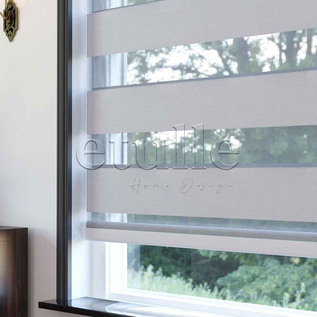 Beyaz Blackout Zebra Perde | Ennio