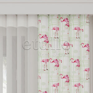 Flamingo Soft  - Baskılı Dikey Tül Perde