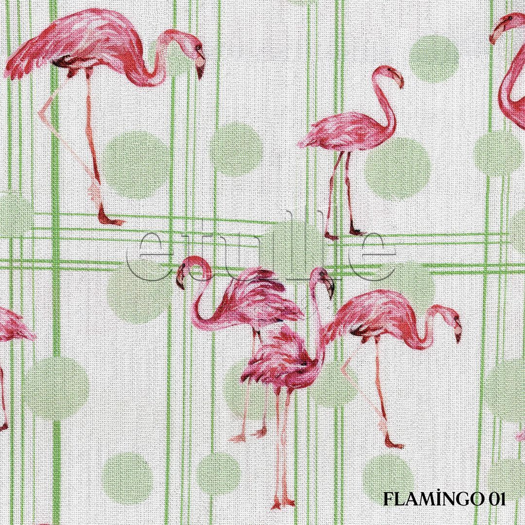 Flamingo Soft  - Baskılı Dikey Tül Perde