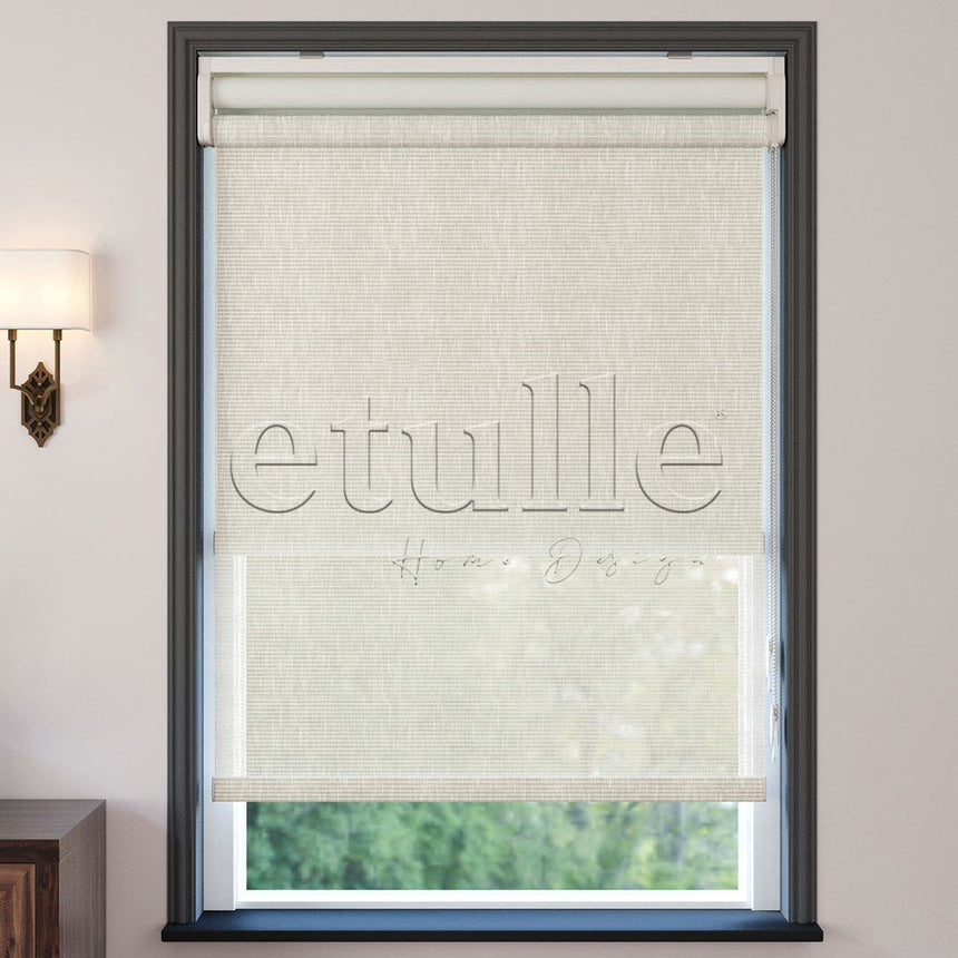 Krem Desenli Çiftli Stor Perde | Estella