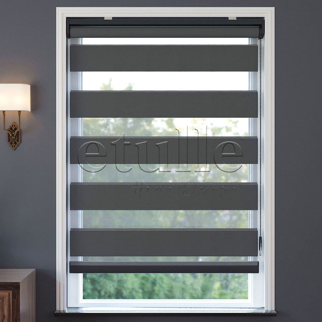 Antrasit Blackout Zebra Perde | Mais