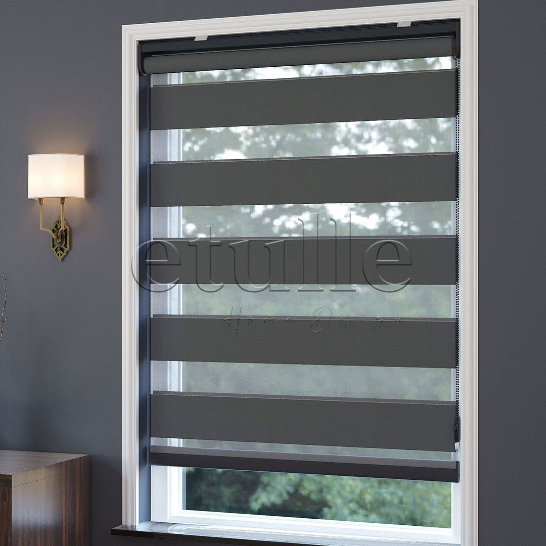 Antrasit Blackout Zebra Perde | Mais