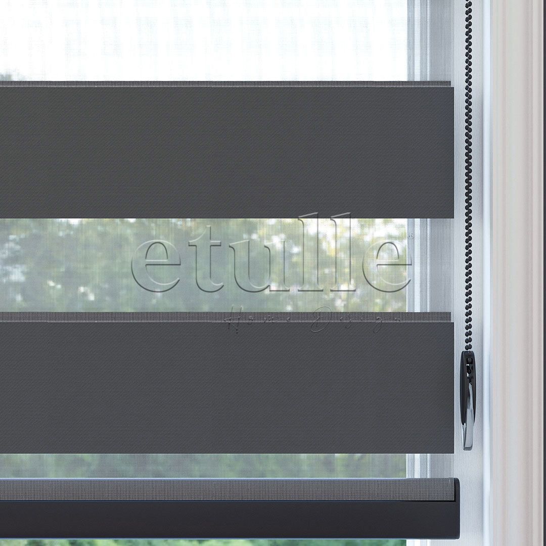 Antrasit Blackout Zebra Perde | Mais