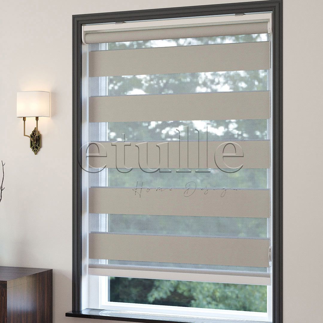 Koyu krem Blackout Zebra Perde | Mais