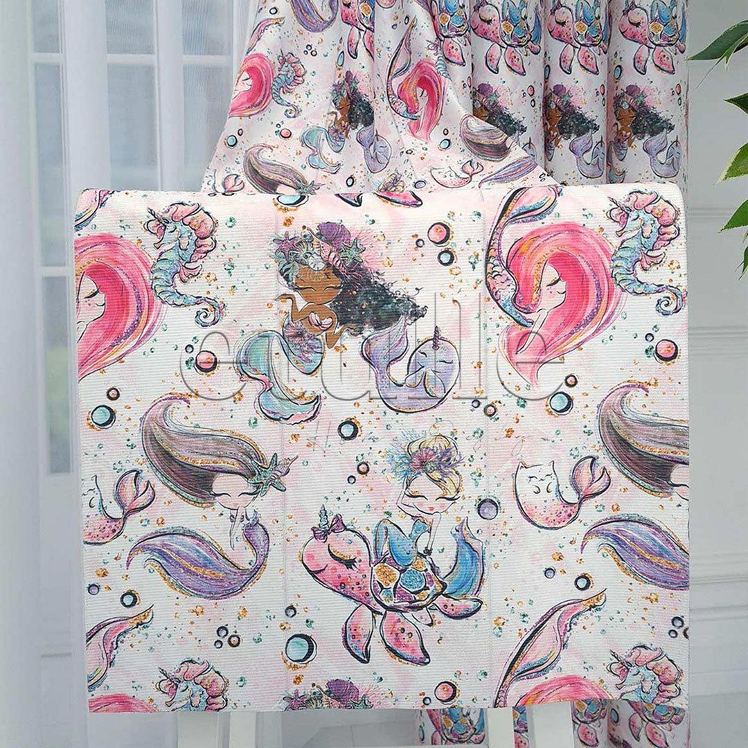 Mermaids and Unicorns - Çocuk Odası Dikey Tül Perde