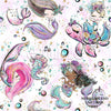 Mermaids and Unicorns - Çocuk Odası Dikey Tül Perde