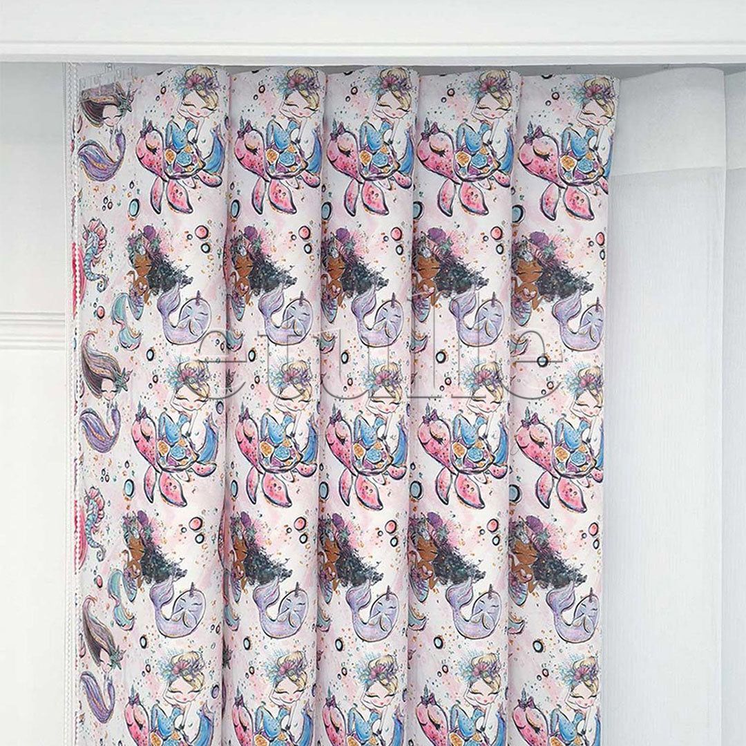 Mermaids and Unicorns - Çocuk Odası Dikey Tül Perde