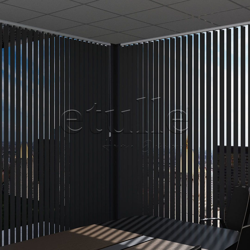 Siyah Düz PVC Dikey Perde