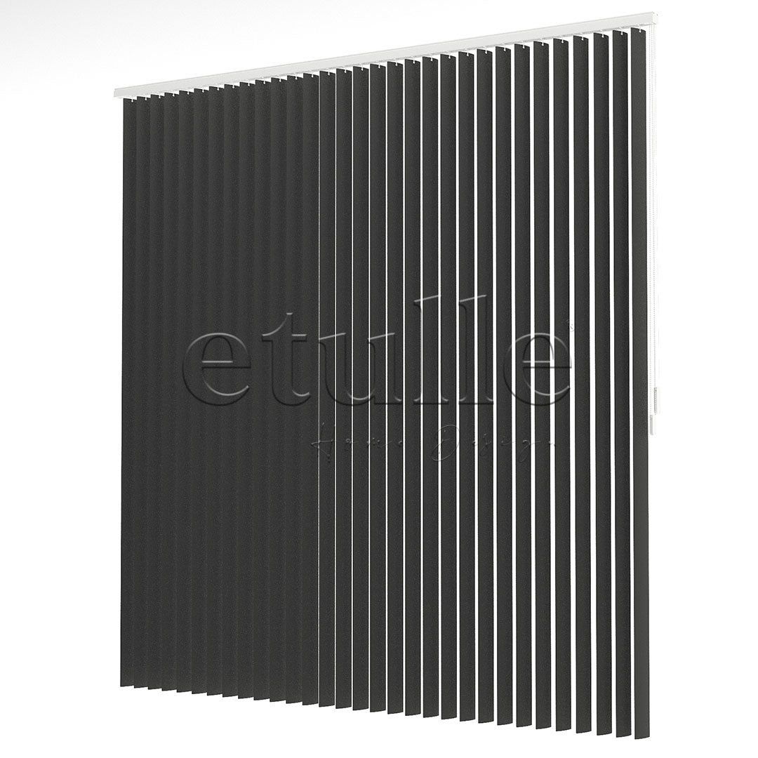 Siyah Düz PVC Dikey Perde