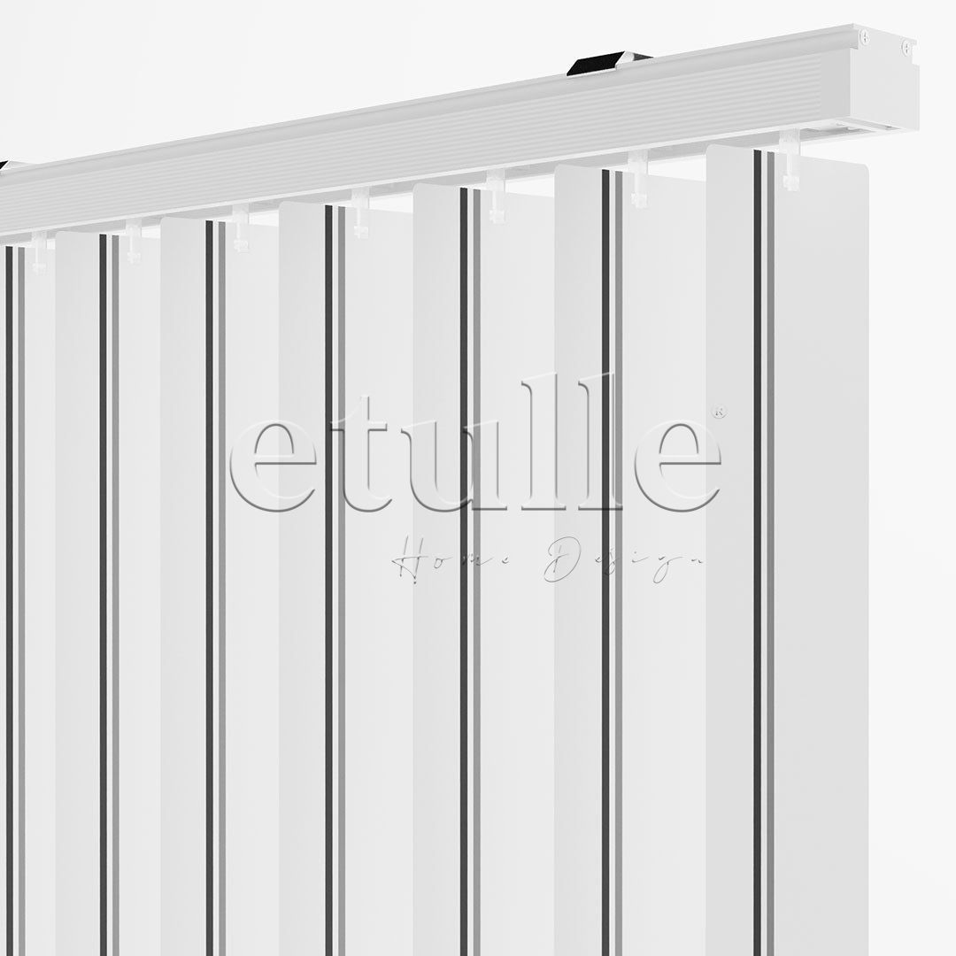 Siyah - Gri Çizgili PVC Dikey Perde