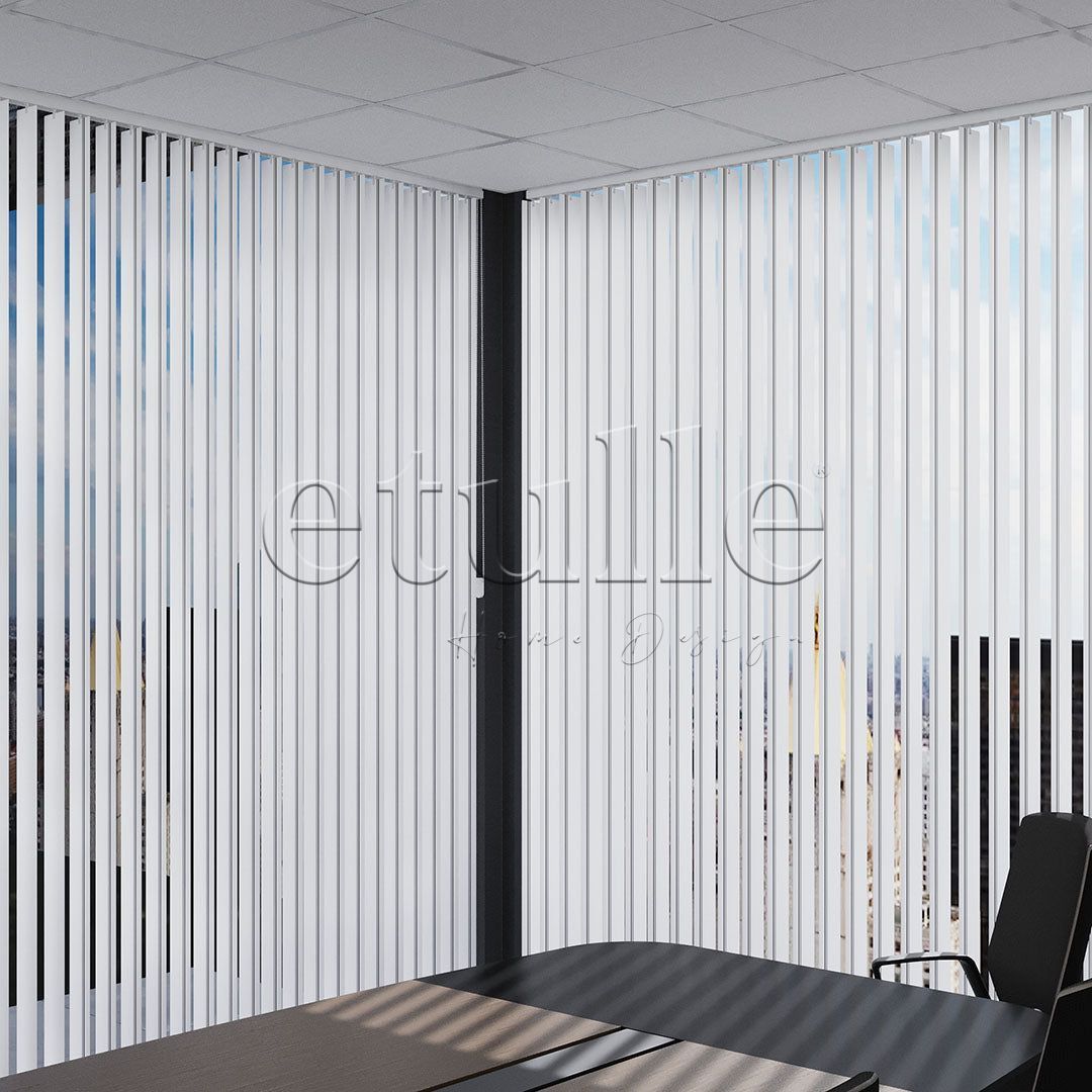 Siyah - Gri Çizgili PVC Dikey Perde