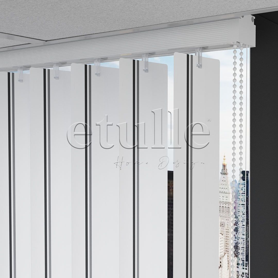 Siyah - Gri Çizgili PVC Dikey Perde