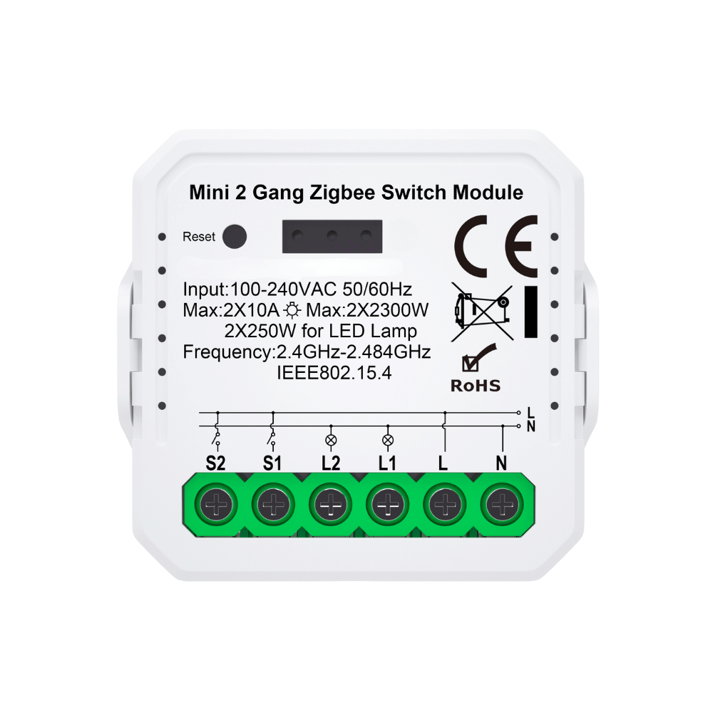 Tuya Mini Zigbee Çift Çıkışlı Akıllı Röle