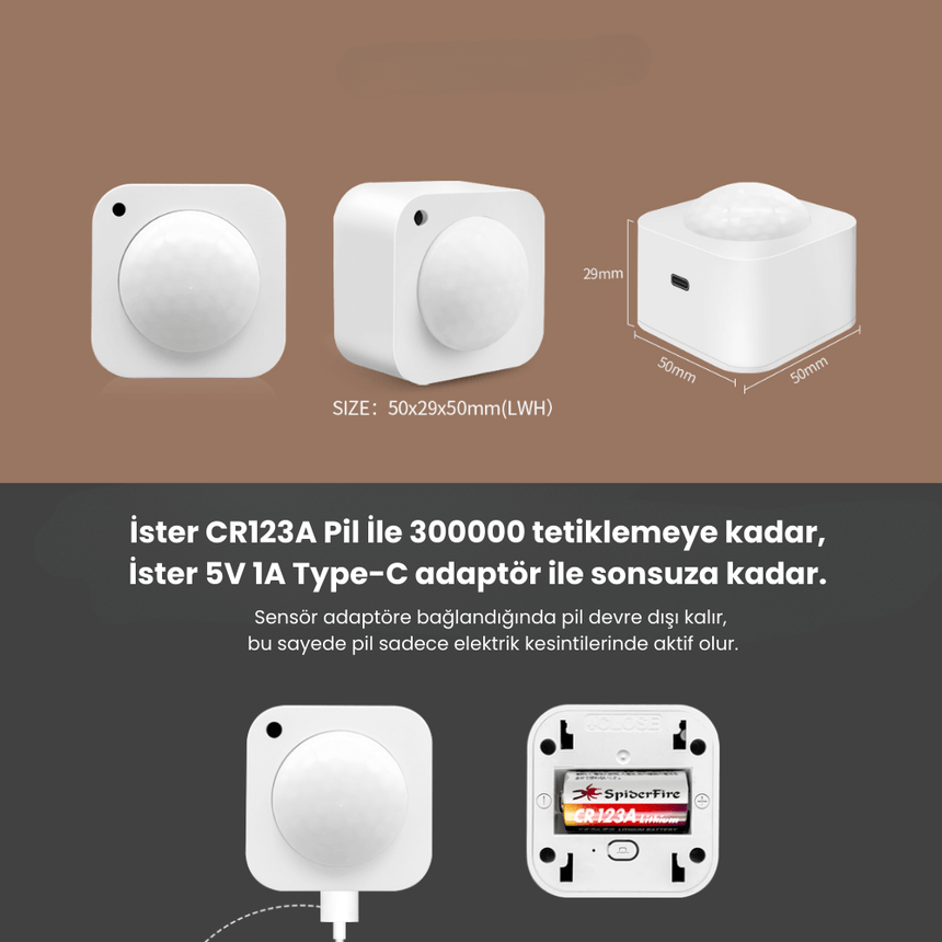 Tuya Zigbee Hareket ve Parlaklık Sensörü
