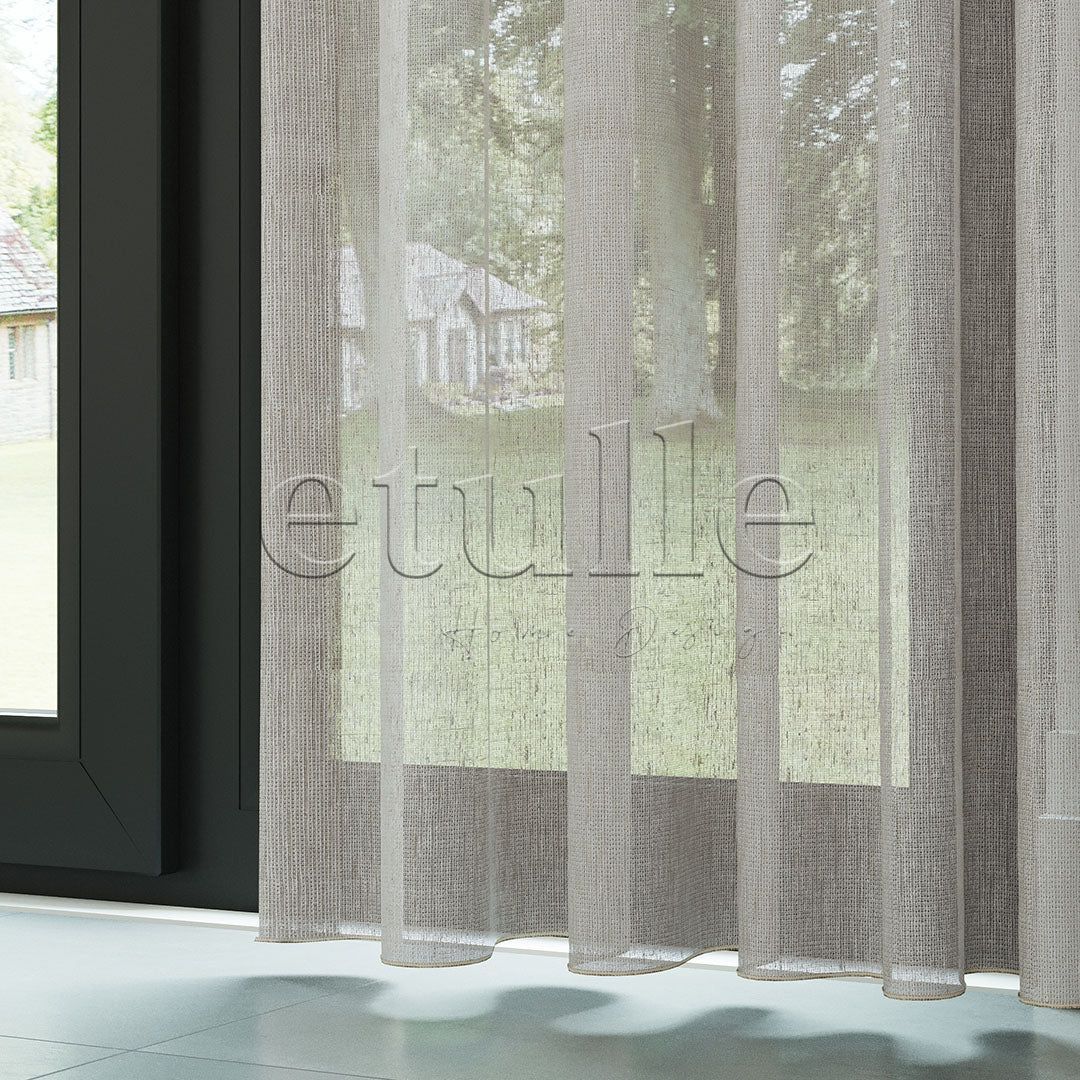 Vizon Naturel Soft Keten Düz Tül Perde | Sumba
