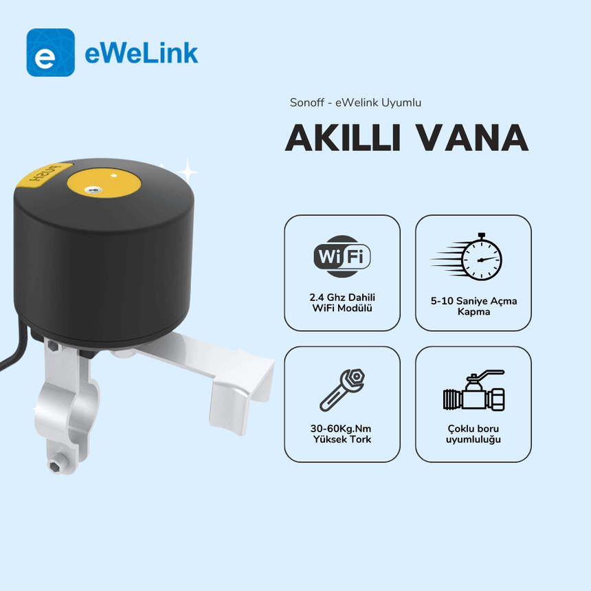 eWelink WiFi Akıllı Su/Gaz Kollu Vana Kontrolcüsü