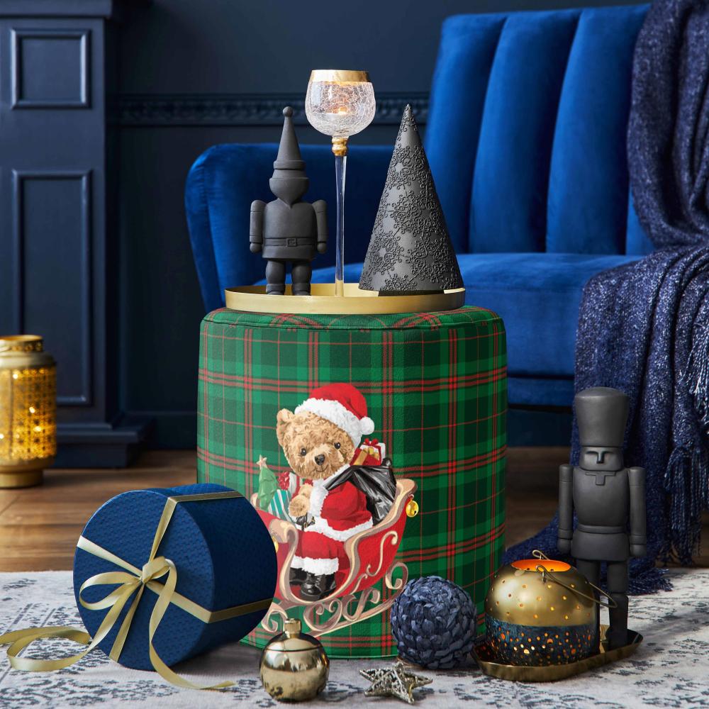 Kızaklı Santa Teddy Puf