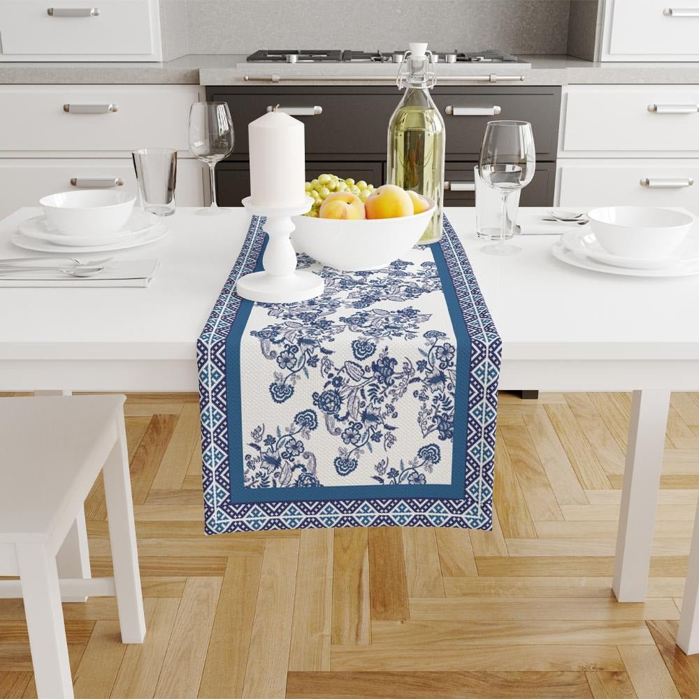 Blue Flowers Runner 140x45CM