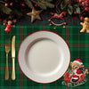 Santa Bear Ekose Amerikan Servis – Yılbaşı Sofraları İçin Teddy Kumaş - 4'lü Set (30x50 cm)
