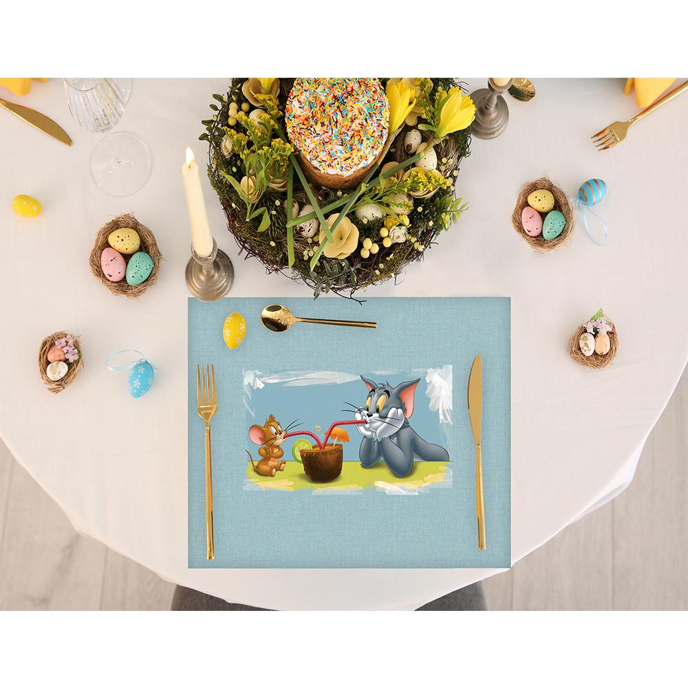 Tom ve Jerry Temalı Çocuk Amerikan Servis Seti – 4'lü 30x50 cm